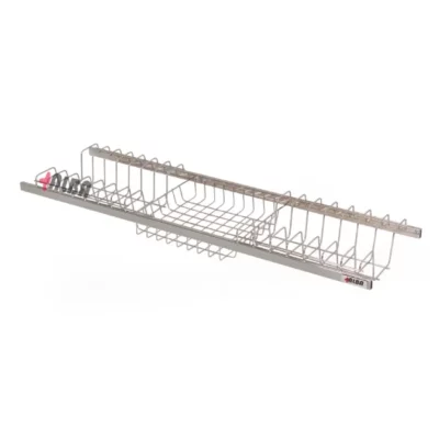 آبچکان استیل پروفیلی یک‌طبقه آلبا نصب‌شده داخل یونیت MDF مناسب یونیت‌های ۸۰ تا ۱۲۰ سانتی‌متر