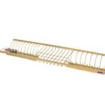 آبچکان آلومینیومی یک‌طبقه طلایی آلبا نصب‌شده داخل یونیت MDF – نمای خالی بدون ظروف