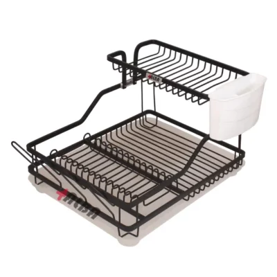 جاظرفی رومیزی آلومینیومی مشکی آلبا مدل A1045 در حالت خالی – طراحی مینیمال با پوشش ضدزنگ مخصوص کنار سینک