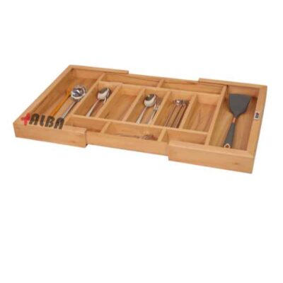 جا قاشقی ریگلاژی چوبی راش آلبا کد B1030 در حالت بسته