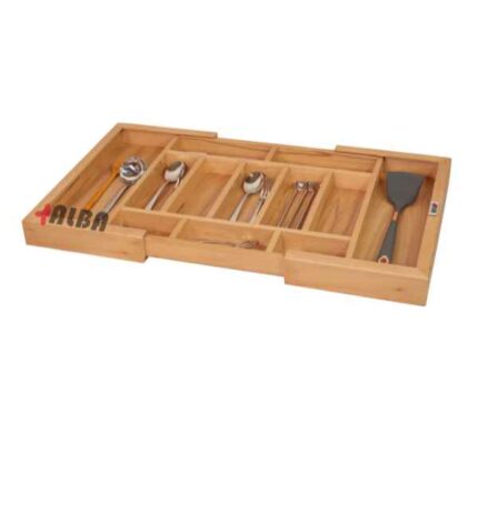 جا قاشقی ریگلاژی چوبی راش آلبا کد B1030 در حالت بسته