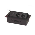 پریز توکار برق دو سوکته مشکی رنگ با دو پورت USB مارک آلبا مدل L1005