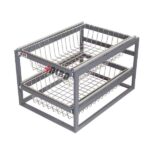 سبد دوطبقه سیب و پیاز ریل خارجی پهلو کد K1023-K1029 نصب در کابینت یونیت 30 تا 60
