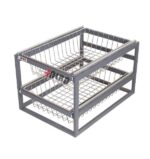 سبد دوطبقه سیب و پیاز ریل خارجی پهلو کد K1023-K1029 نصب در کابینت یونیت 30 تا 60