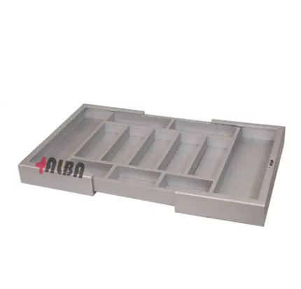 جا قاشقی ریگلاژی چوبی با کف چرم نقره‌ای مدل B1034