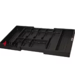 جا قاشقی ریگلاژی چوبی کف چرم مشکی آلبا مدل B1032 باز شده