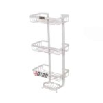 سبد سفید آلومینیومی سه طبقه مستطیلی مدل A1086 برند آلبا مخصوص حمام