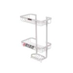 سبد حمام آلومینیومی دو طبقه سفید مستطیلی مدل A1090 آلبا