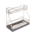 سبد مواد شوینده کف‌کشویی آلبا مدل K1038 در حالت بسته - مخصوص یونیت ۳۰ سانت با ریل ساچمه‌ای مقاوم