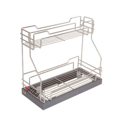 سبد مواد شوینده کف‌کشویی آلبا مدل K1038 در حالت بسته - مخصوص یونیت ۳۰ سانت با ریل ساچمه‌ای مقاوم