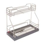 سبد مواد شوینده آلبا مدل K2038 در حالت بسته داخل کابینت با ریل ساچمه‌ای کف