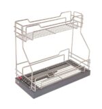 سبد مواد شوینده آلبا مدل K2038 در حالت بسته داخل کابینت با ریل ساچمه‌ای کف
