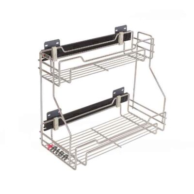 سبد دو طبقه شوینده آلبا مدل E1141 با ریل ایرانی نصب شده در کابینت