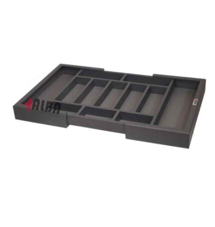 جا قاشقی ریگلاژی چوبی کف چرم نوک مدادی آلبا کد B1031 باز شده
