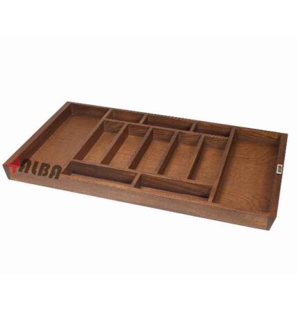 جا قاشقی چوبی فندقی آلبا مدل B1041 در کشوی کابینت