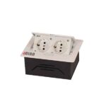 پریز توکار سفید دو سوکته برق مدل 1047 مارک آلبا با نصب توکار و ابعاد استاندارد