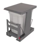 سطل زباله ریلی کف تاندم سایز متوسط آلبا مدل S1014 مناسب یونیت 35 سانتی‌متر با یک مخزن پلاستیکی طوسی